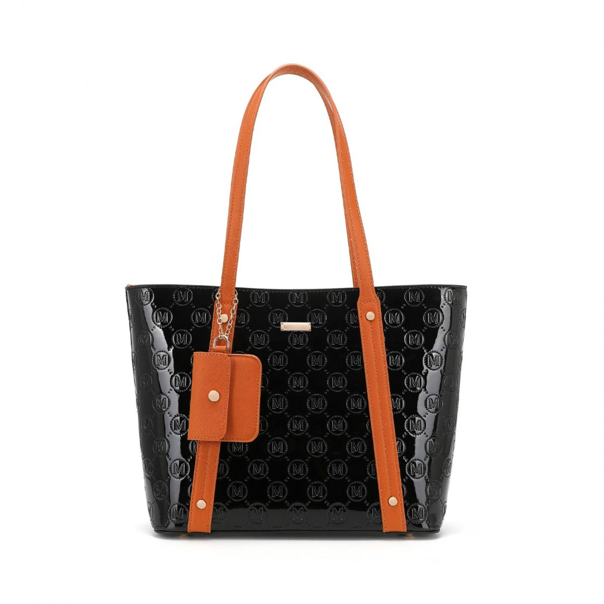 Miss Lulu 4 Pieces Glossy Leather Tote Bag