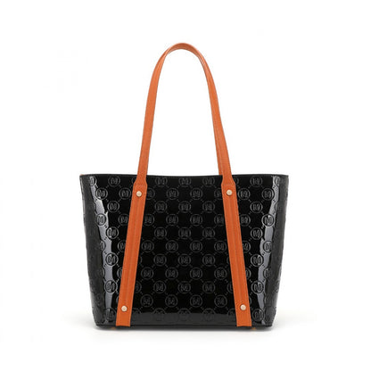 Miss Lulu 4 Pieces Glossy Leather Tote Bag