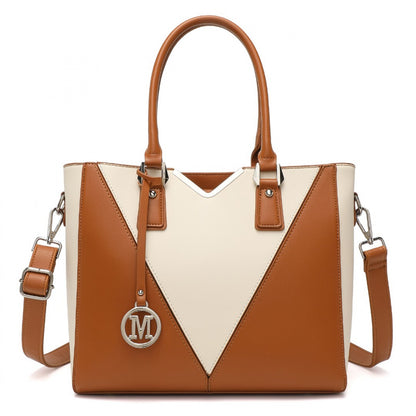 Miss Lulu Leather Look V-Shape Shoulder Handbag