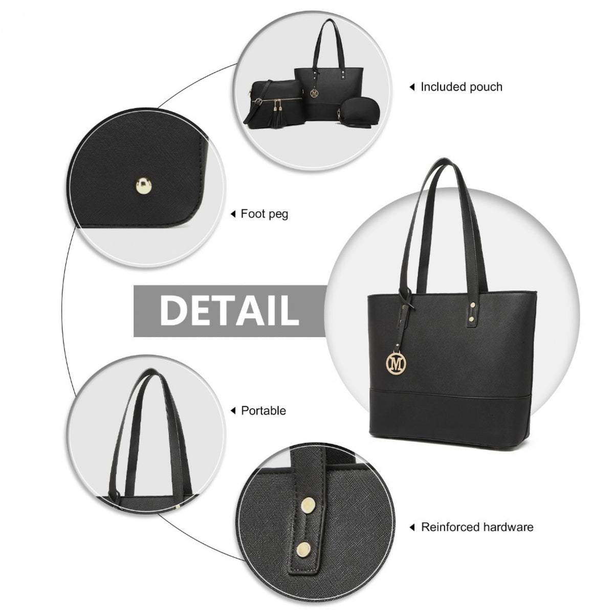 Miss Lulu Elegant Leather Look Tote Bag- Versatile & Chic for Every Occasion