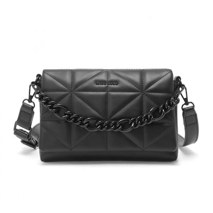 Miss Lulu Chic Quilted Shoulder Bag With Chain Strap