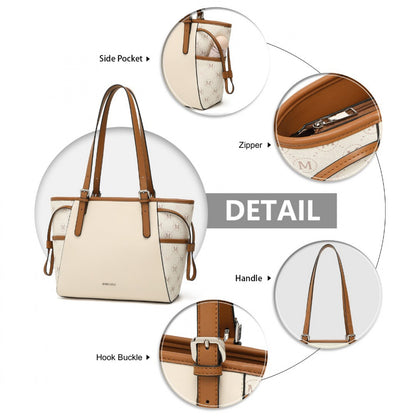 Miss Lulu Elegant Tote Bag With Monogram Pattern