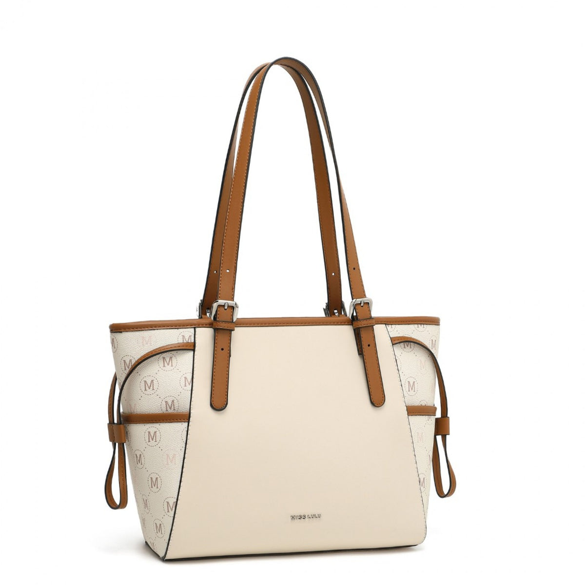 Miss Lulu Elegant Tote Bag With Monogram Pattern
