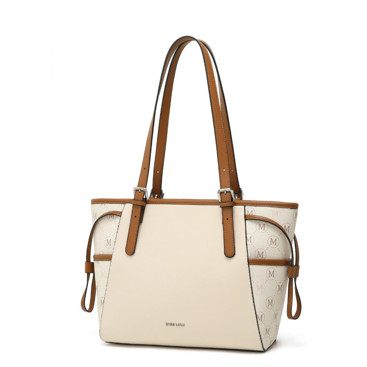 Miss Lulu Elegant Tote Bag With Monogram Pattern