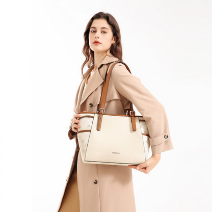 Miss Lulu Elegant Tote Bag With Monogram Pattern