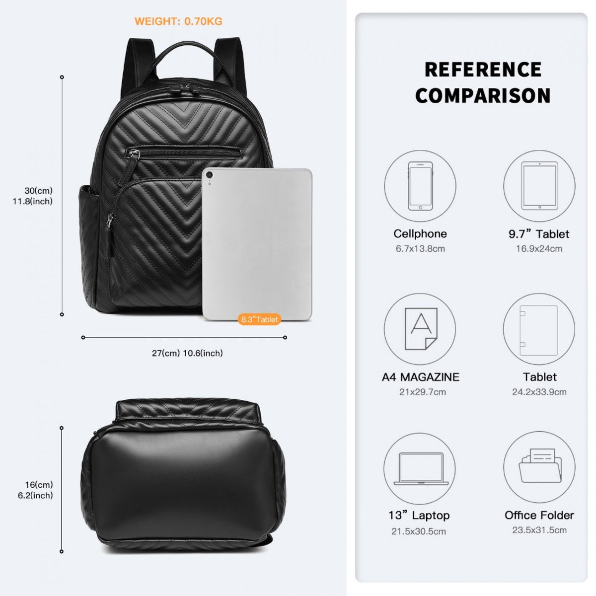 Miss Lulu Water-resistant Chic PU Leather Backpack
