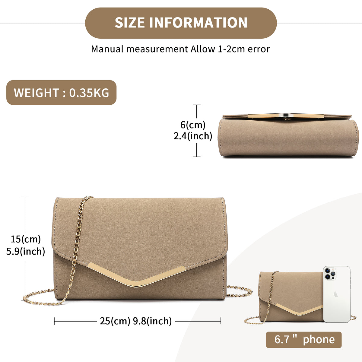 Miss Lulu Leather Look Envelope Clutch Bag