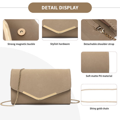 Miss Lulu Leather Look Envelope Clutch Bag