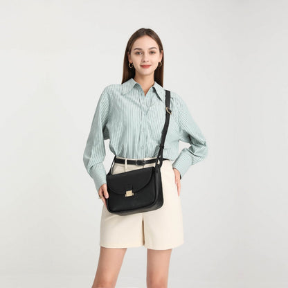 Miss Lulu Fashion Leather Commute Flap Small Square Bag