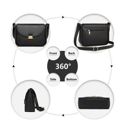 Miss Lulu Fashion Leather Commute Flap Small Square Bag
