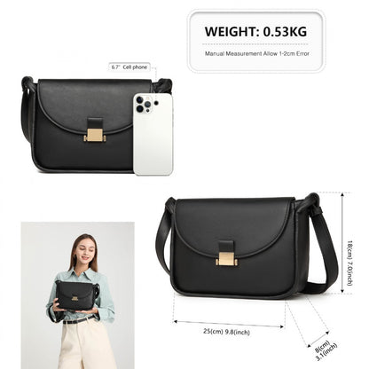 Miss Lulu Fashion Leather Commute Flap Small Square Bag