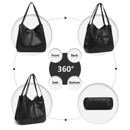 Miss Lulu Soft Leather Multiple Pocket Tote Shoulder Bag