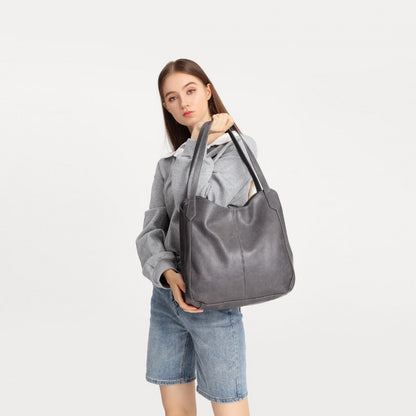 Miss Lulu Soft Leather Multiple Pocket Tote Shoulder Bag