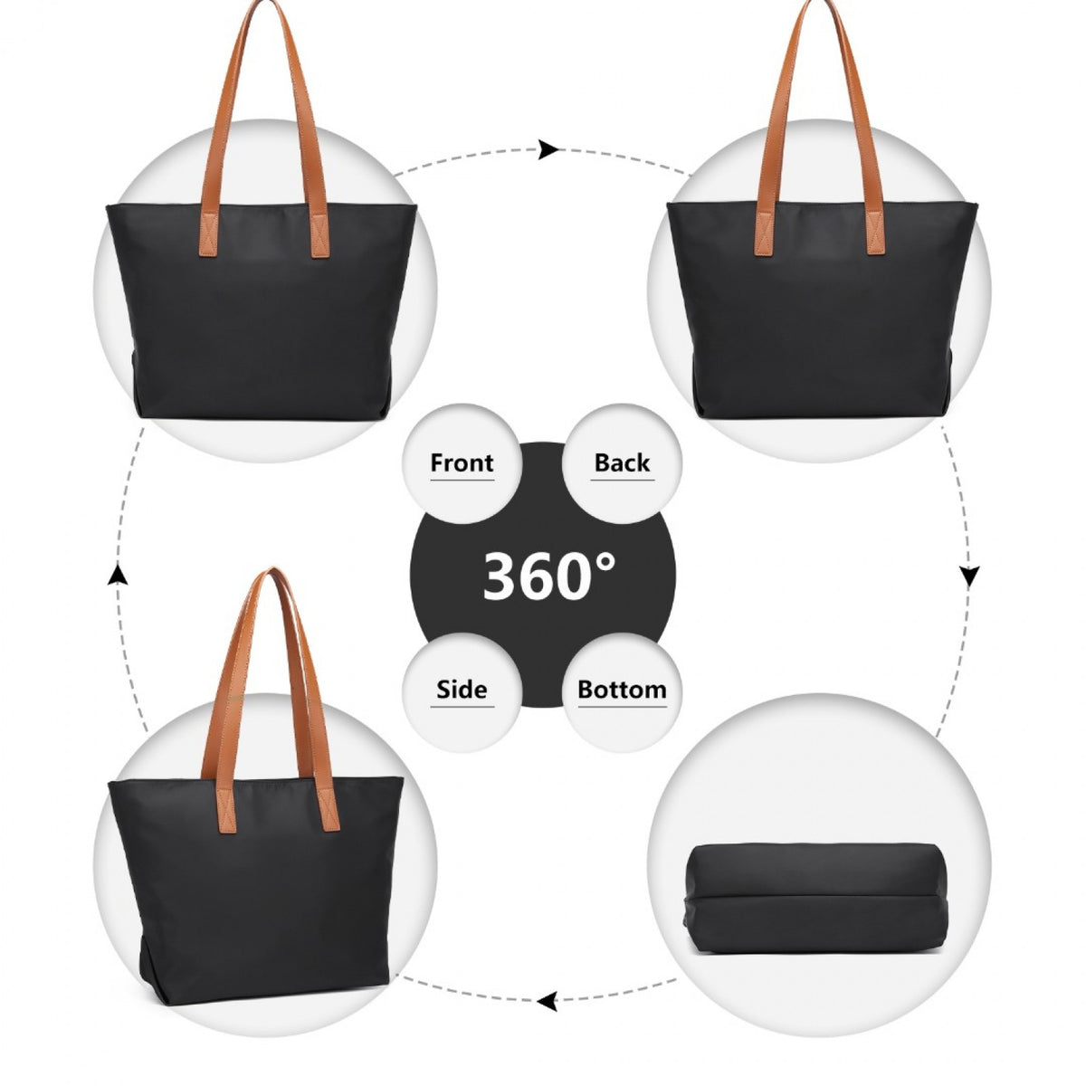 Miss Lulu Casual Waterproof Shopping Tote Bag
