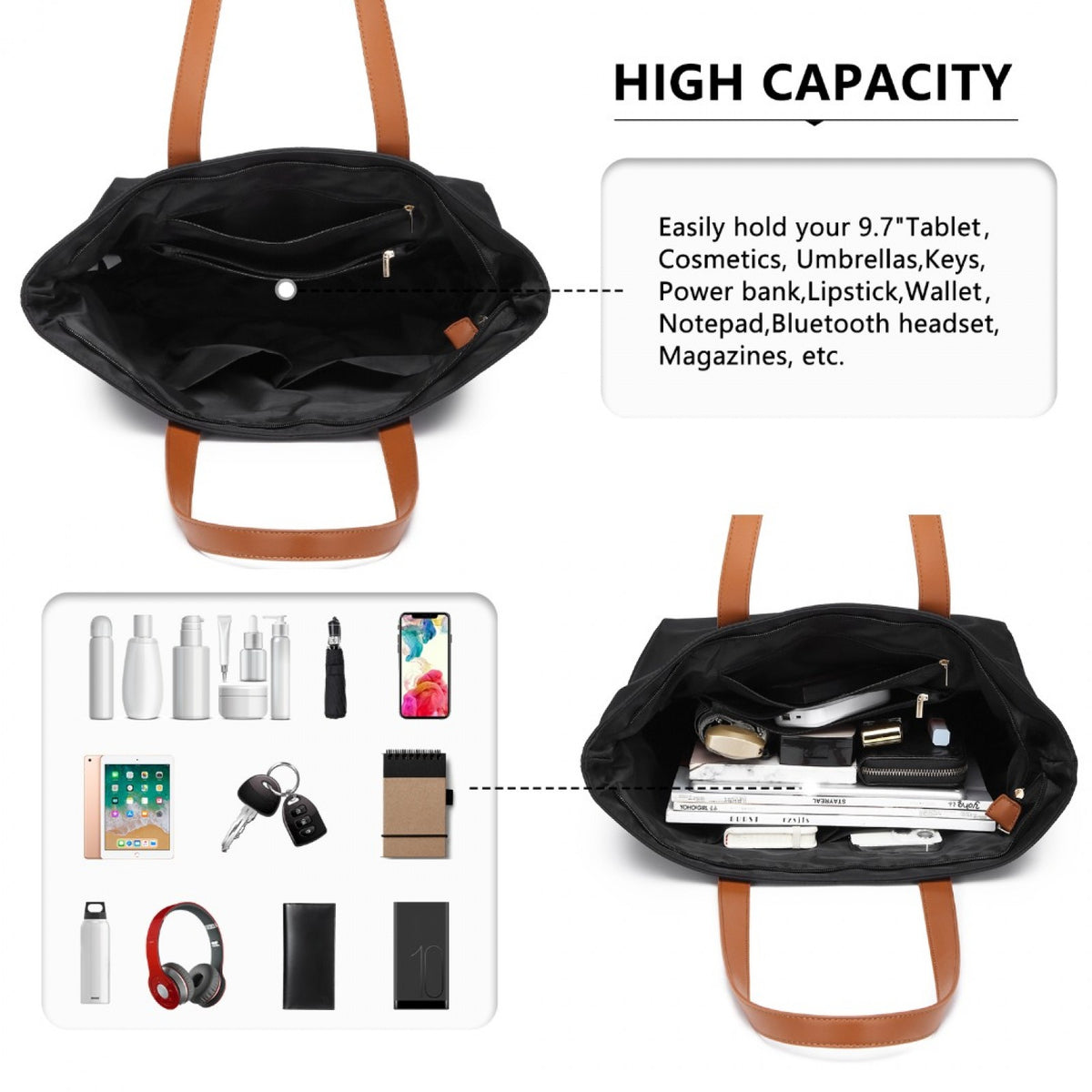 Miss Lulu Casual Waterproof Shopping Tote Bag