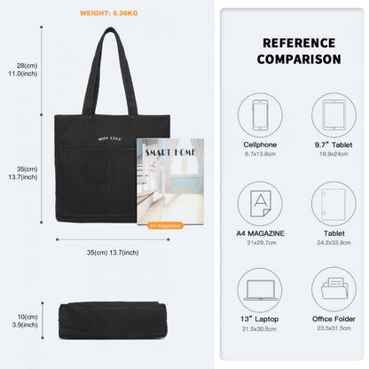 Miss Lulu Large Capacity Canvas Shopping Shoulder Bag