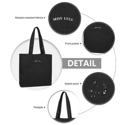 Miss Lulu Large Capacity Canvas Shopping Shoulder Bag
