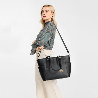Miss Lulu Faux Leather Adjustable Handle Tote Bag