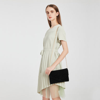 Miss Lulu Chevron Envelope Clutch Bag