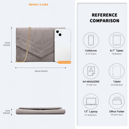 Miss Lulu Chevron Envelope Clutch Bag