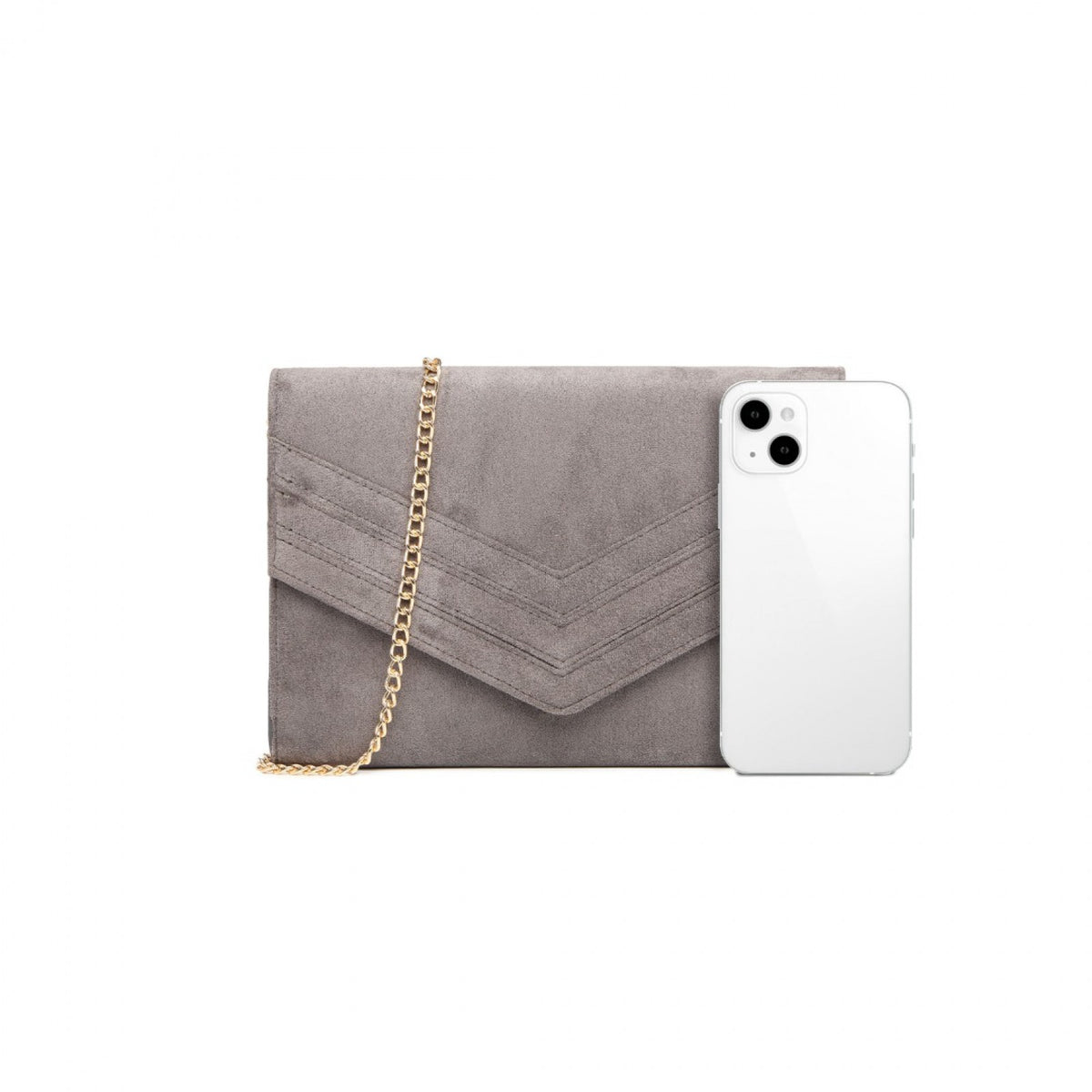 Miss Lulu Chevron Envelope Clutch Bag