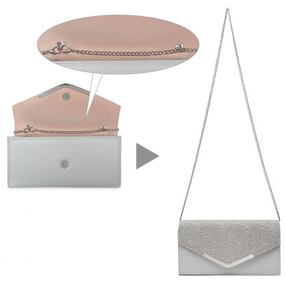 Miss Lulu Lace Envelope Flap Clutch Evening Bag