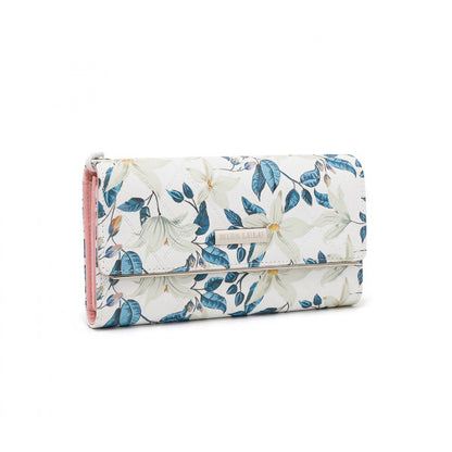 Miss Lulu Ladies' Flower Printed PU Leather Long Purse