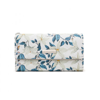 Miss Lulu Ladies' Flower Printed PU Leather Long Purse
