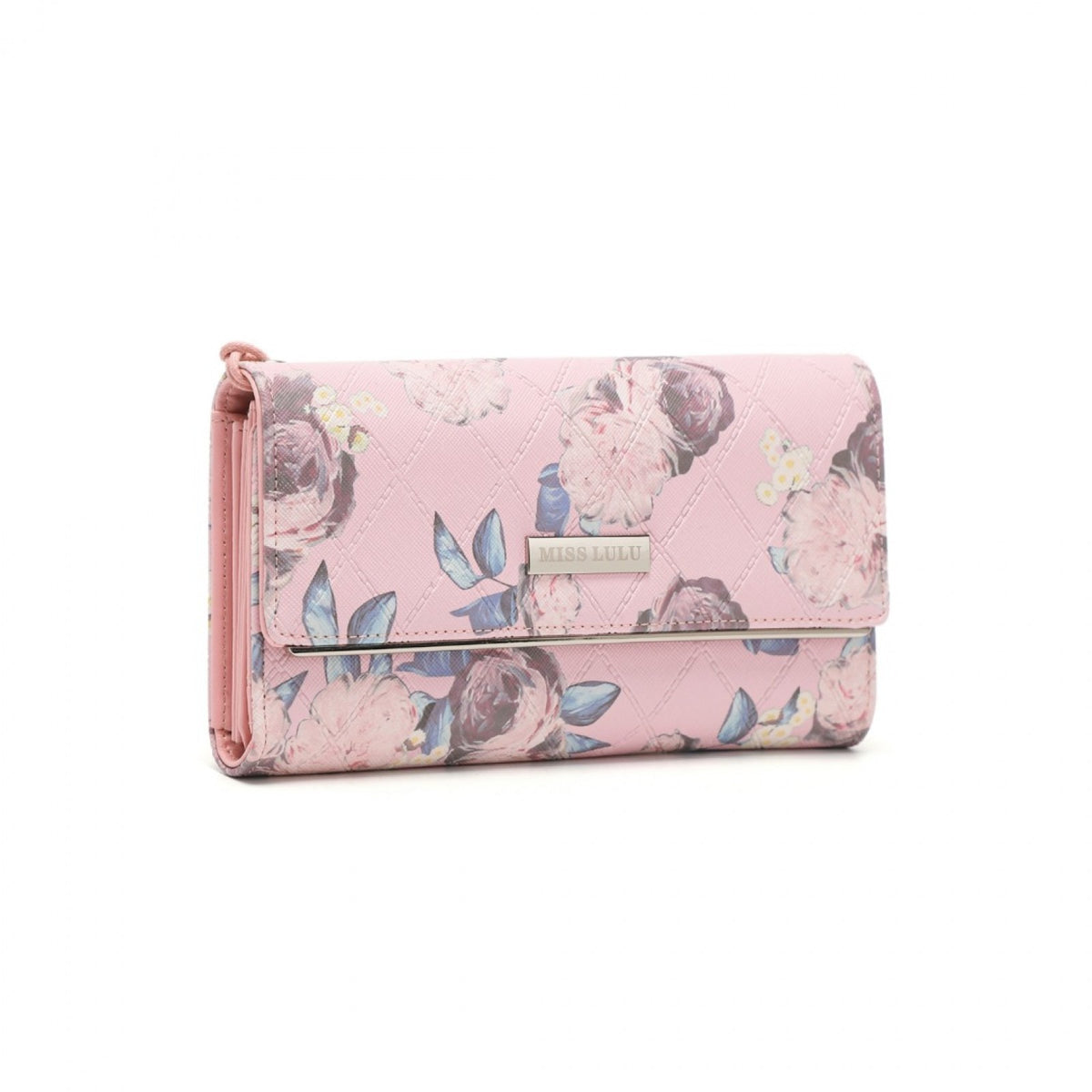 Miss Lulu Ladies' Flower Printed PU Leather Long Purse