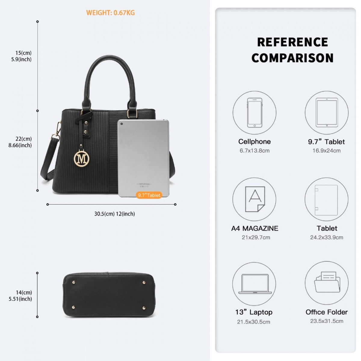 Miss Lulu Modern Elegance PU Leather Lady's Tote