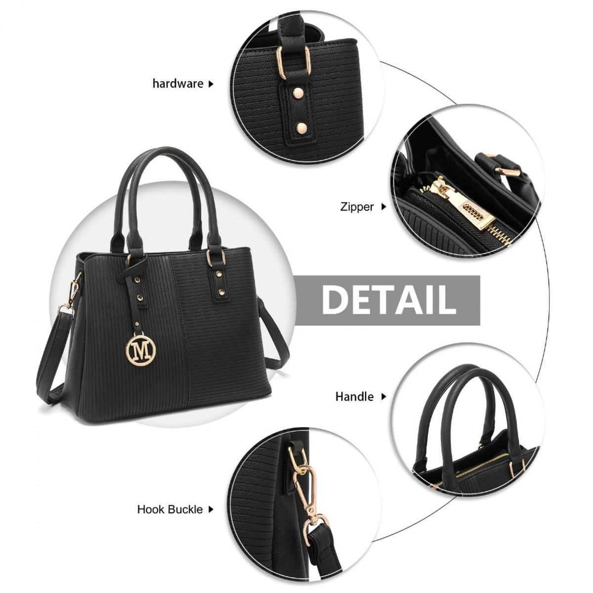 Miss Lulu Modern Elegance PU Leather Lady's Tote