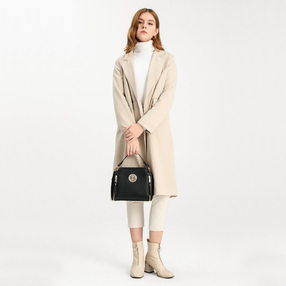 Miss Lulu Leather Look Practical Crossbody Bag