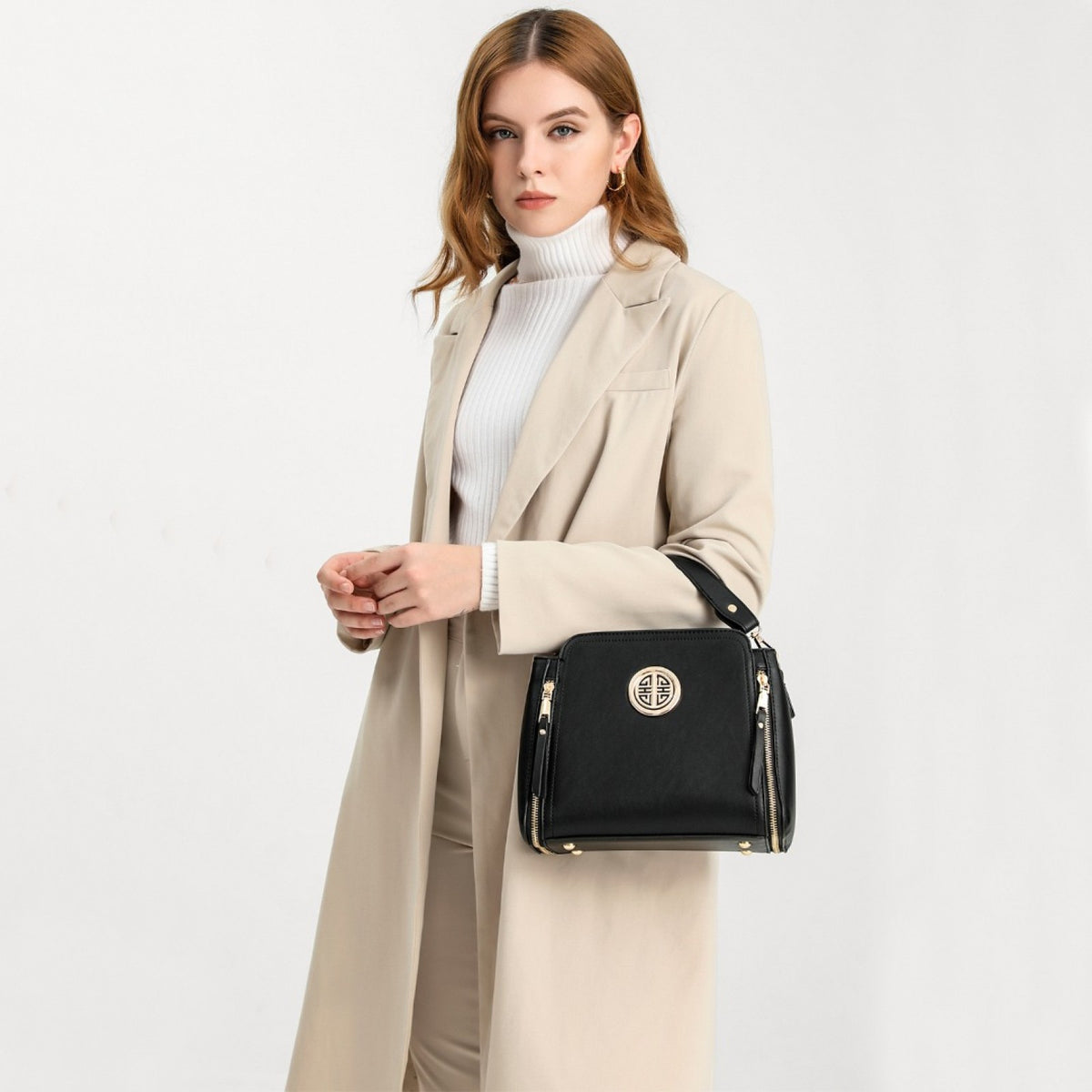 Miss Lulu Leather Look Practical Crossbody Bag