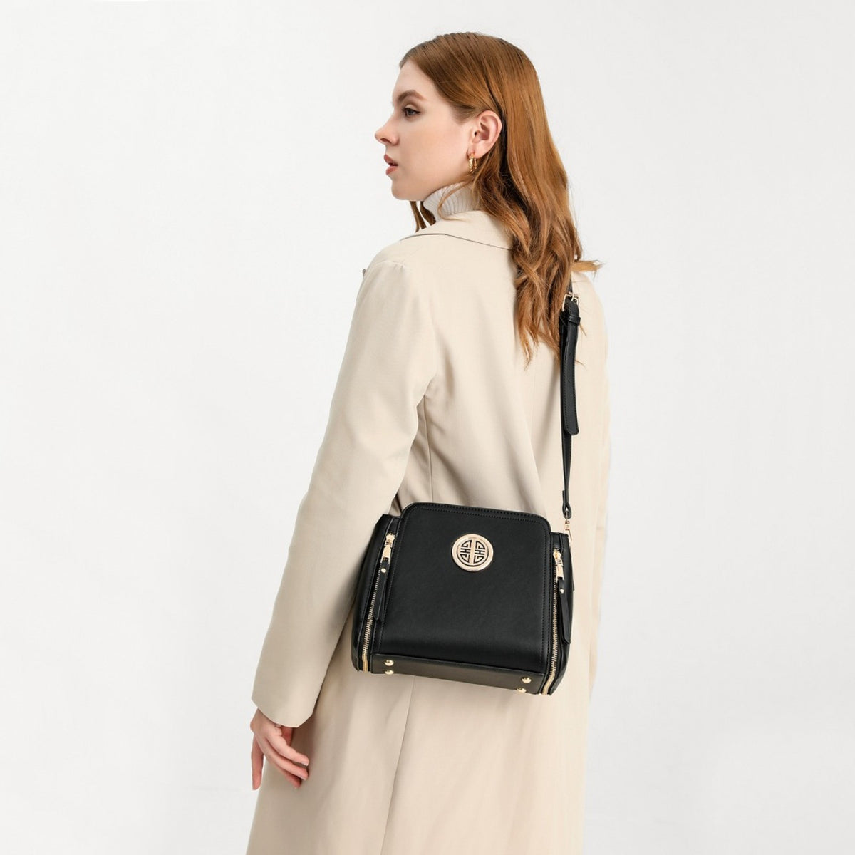 Miss Lulu Leather Look Practical Crossbody Bag