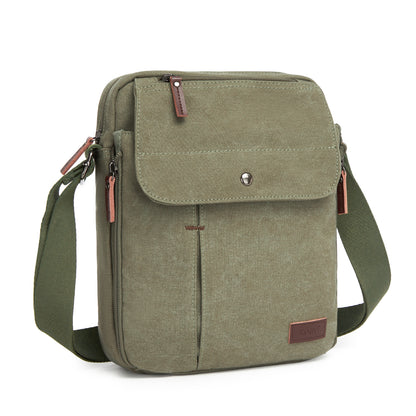 Kono Canvas Crossbody Shoulder Bag– Multi-Pocket Messenger Bag