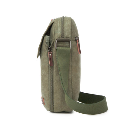 Kono Canvas Crossbody Shoulder Bag– Multi-Pocket Messenger Bag