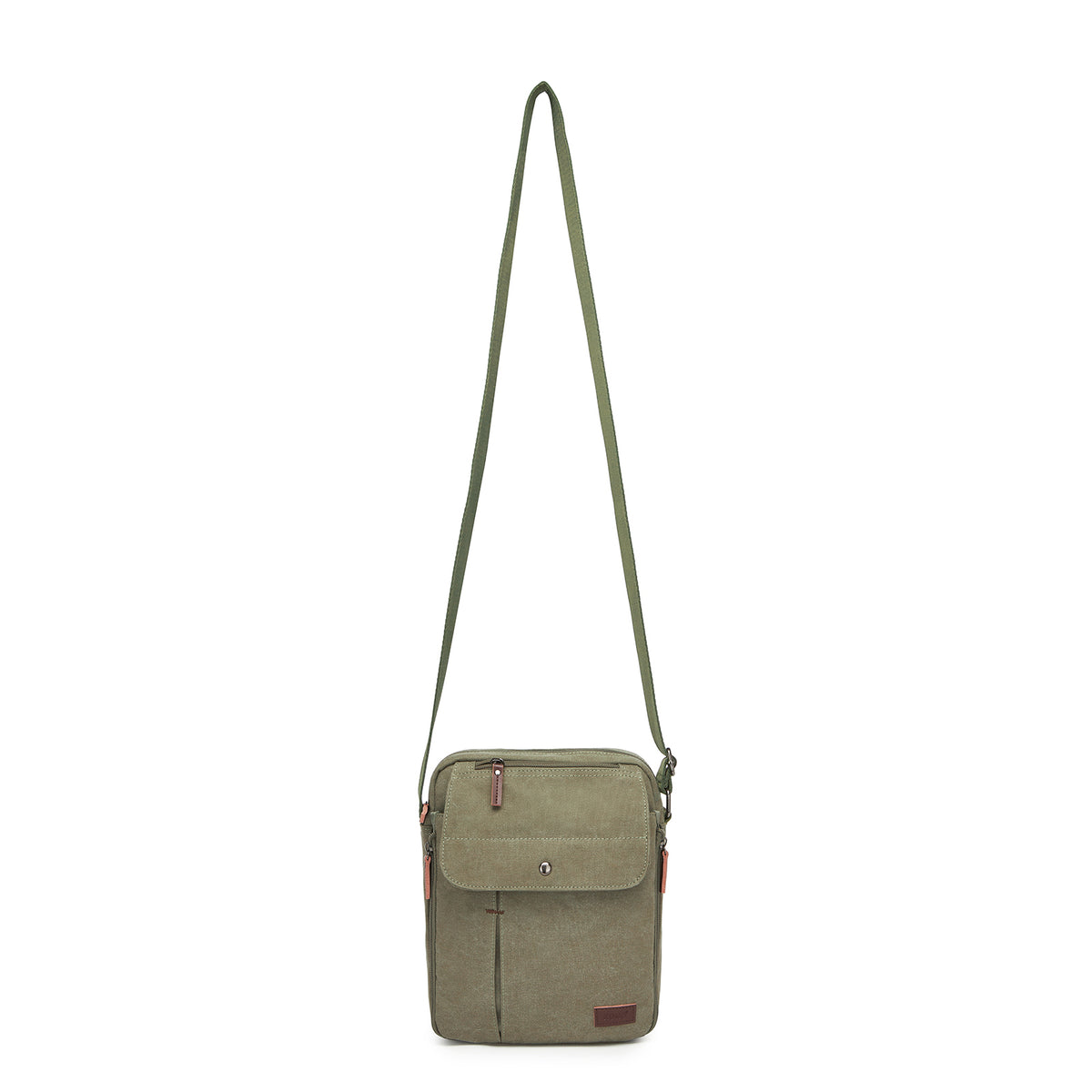 Kono Canvas Crossbody Shoulder Bag– Multi-Pocket Messenger Bag