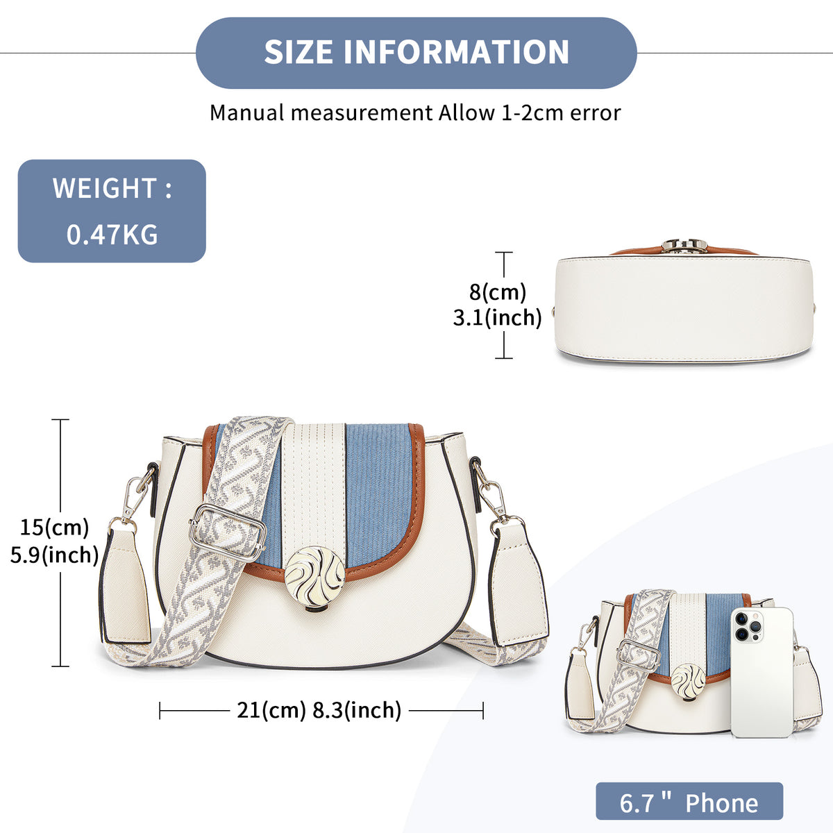 Miss Lulu Women’s PU Leather Ethnic Style Crossbody Bag