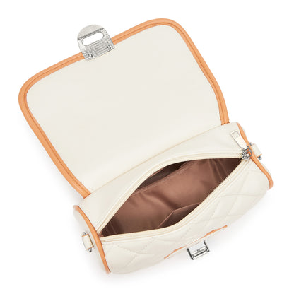 Miss Lulu Practical Quilted PU Leather Crossbody Handbag