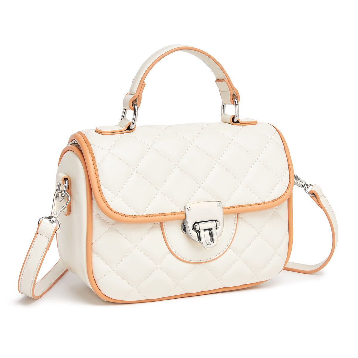 Miss Lulu Practical Quilted PU Leather Crossbody Handbag