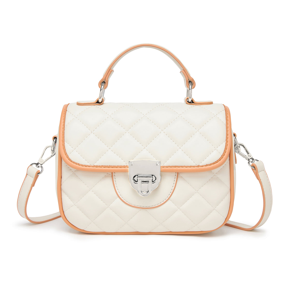 Miss Lulu Practical Quilted PU Leather Crossbody Handbag