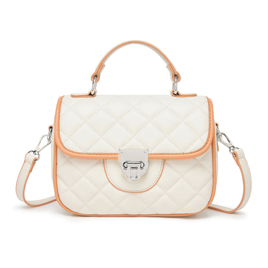 Miss Lulu Practical Quilted PU Leather Crossbody Handbag