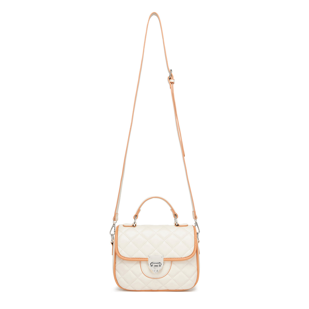 Miss Lulu Practical Quilted PU Leather Crossbody Handbag