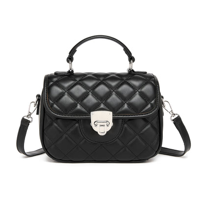Miss Lulu Practical Quilted PU Leather Crossbody Handbag