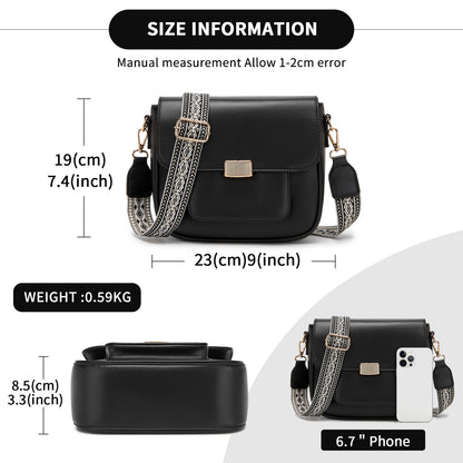 Miss Lulu Chic Fashion PU Crossbody Shoulder Bag