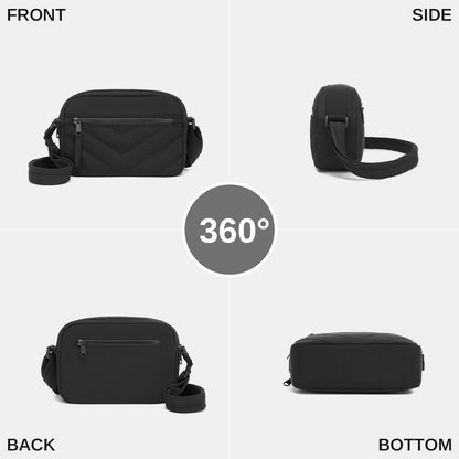 Miss Lulu Women’s Crossbody Bag, Multi‑Zip Pockets Compact Daily Shoulder Bag