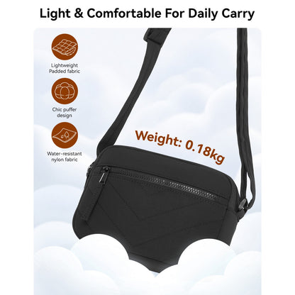 Miss Lulu Women’s Crossbody Bag, Multi‑Zip Pockets Compact Daily Shoulder Bag