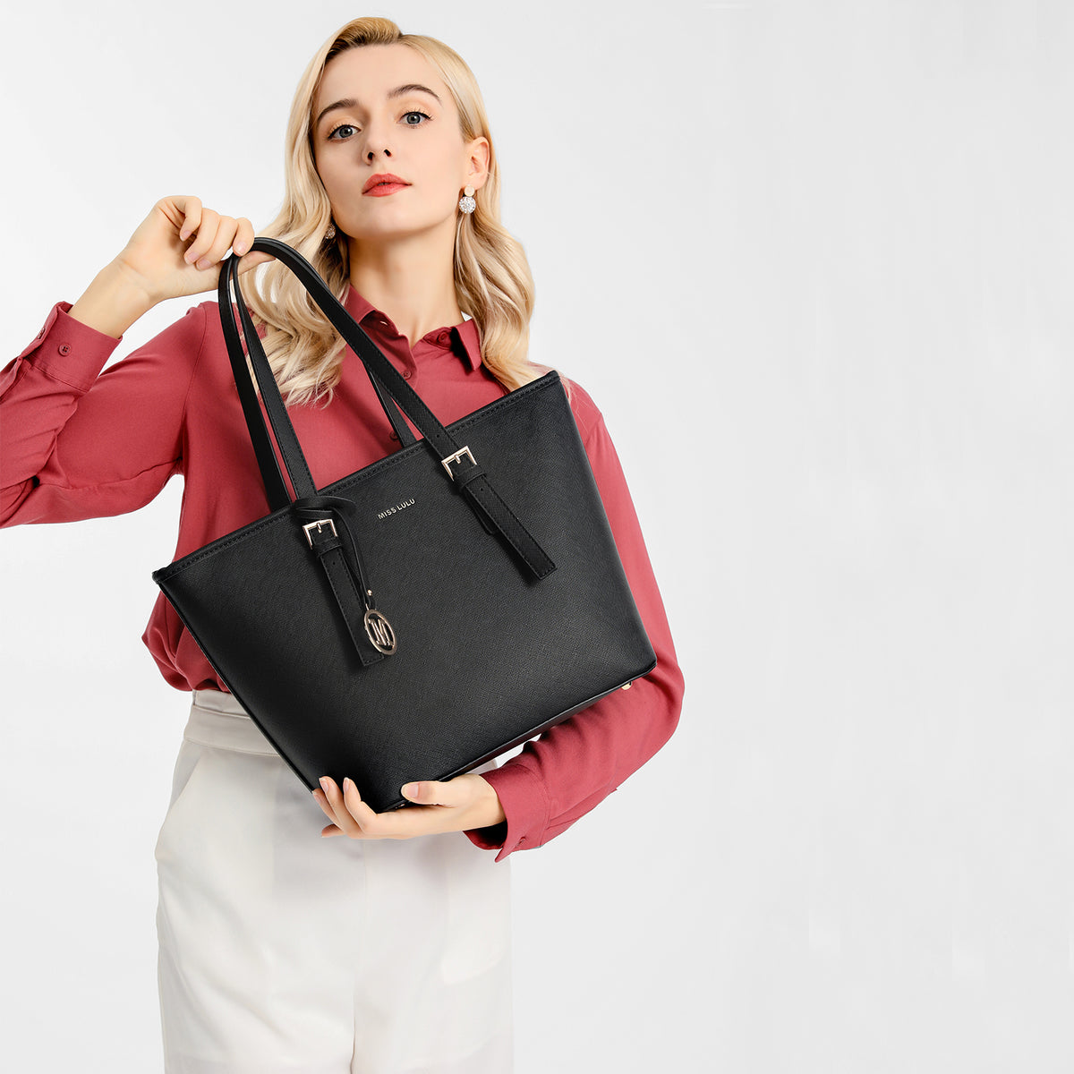Miss Lulu Minimalist Tote Handbag Structured