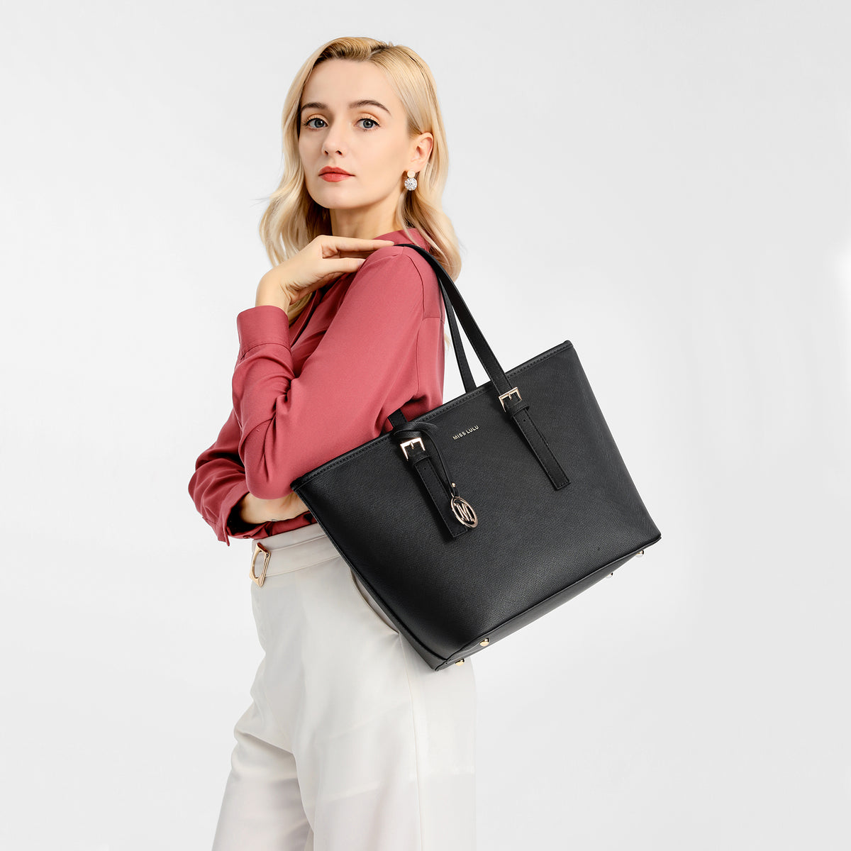 Miss Lulu Minimalist Tote Handbag Structured