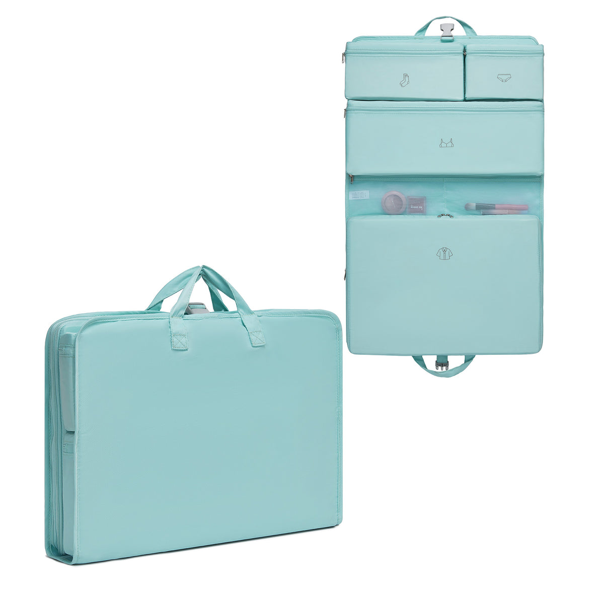 Kono 6-in-1 Hanging Travel Organiser Bag, Portable Foldable Packing Cubes